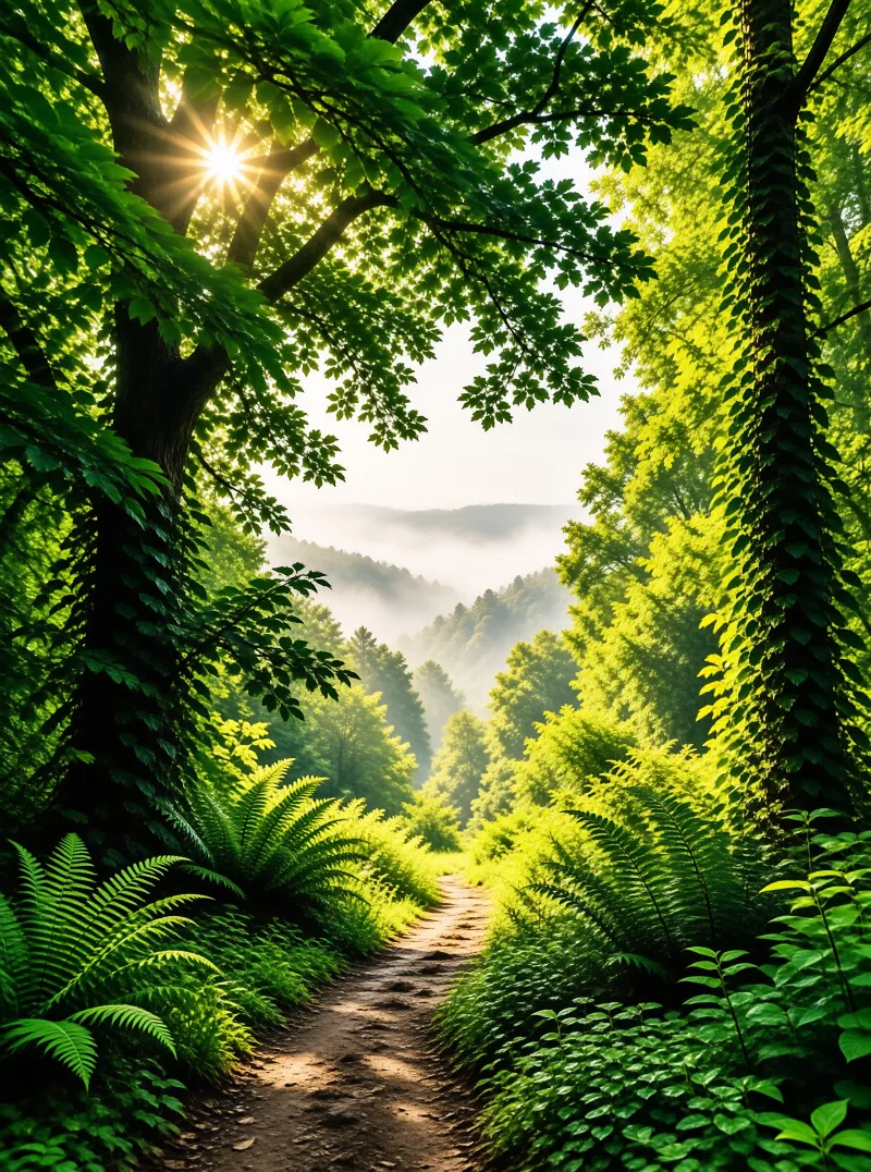 Sunlit Forest Path Landscape