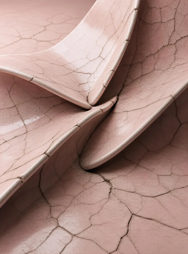 Pink Cracked Folded Structure
