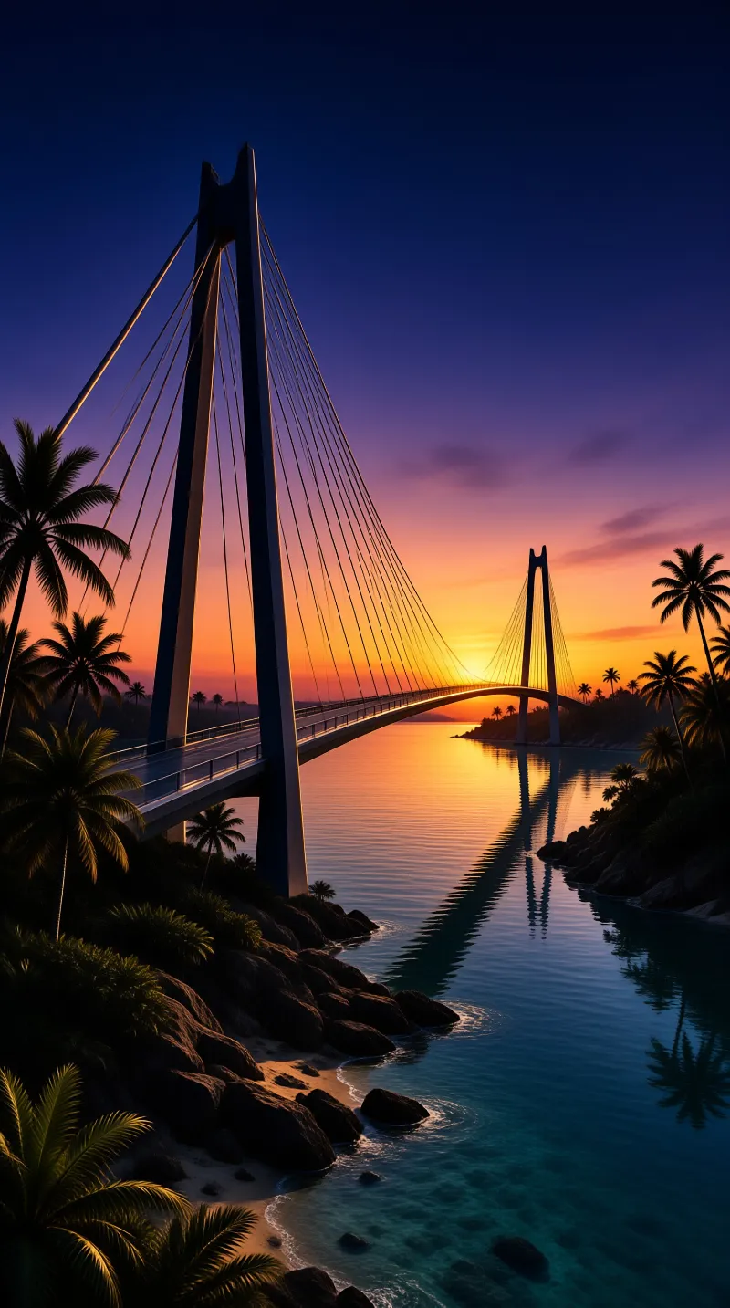 Tropical Sunset Bridge