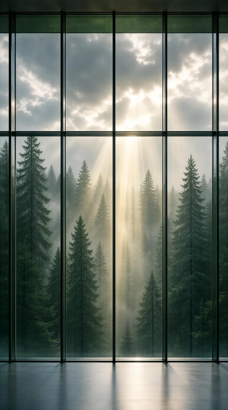 Godrays Through Glass Wall
