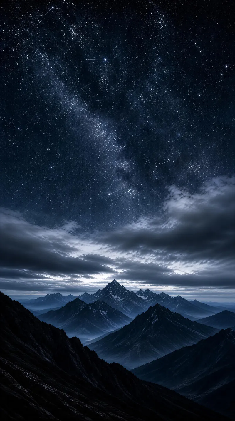 Starry Night Over Mountains