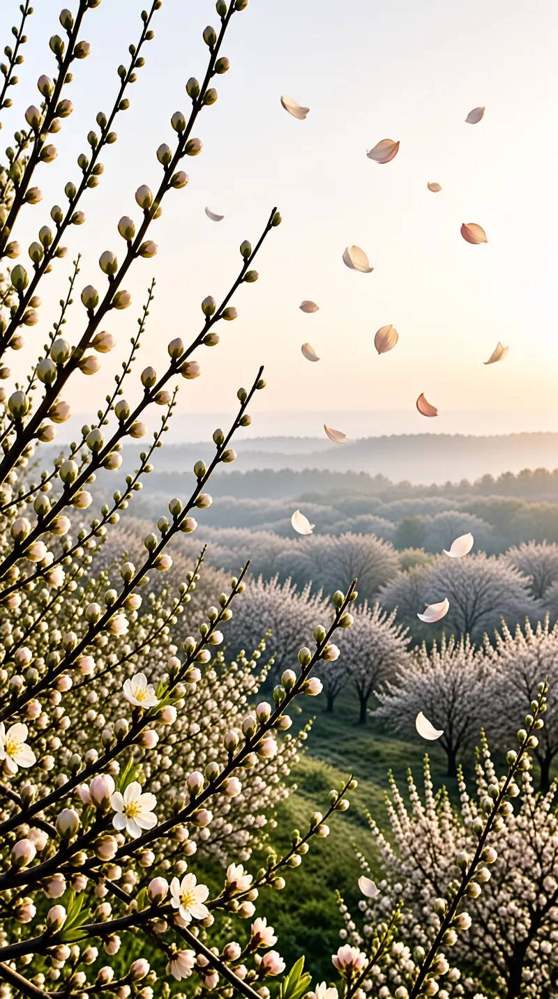 Blossoming Orchard at Dawn