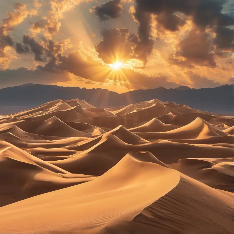 Sunset Over Golden Dunes
