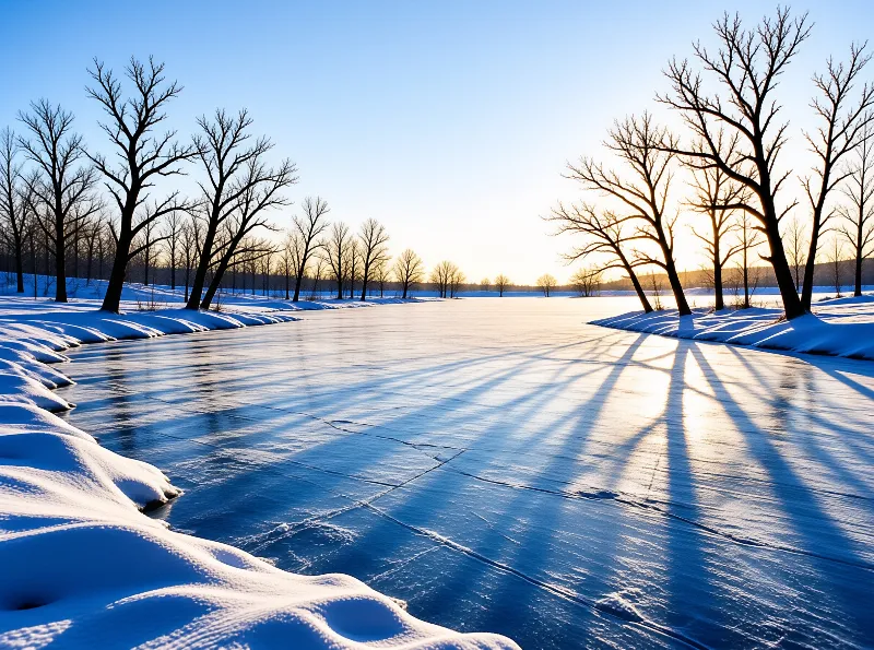 Serene Winter Frozen River