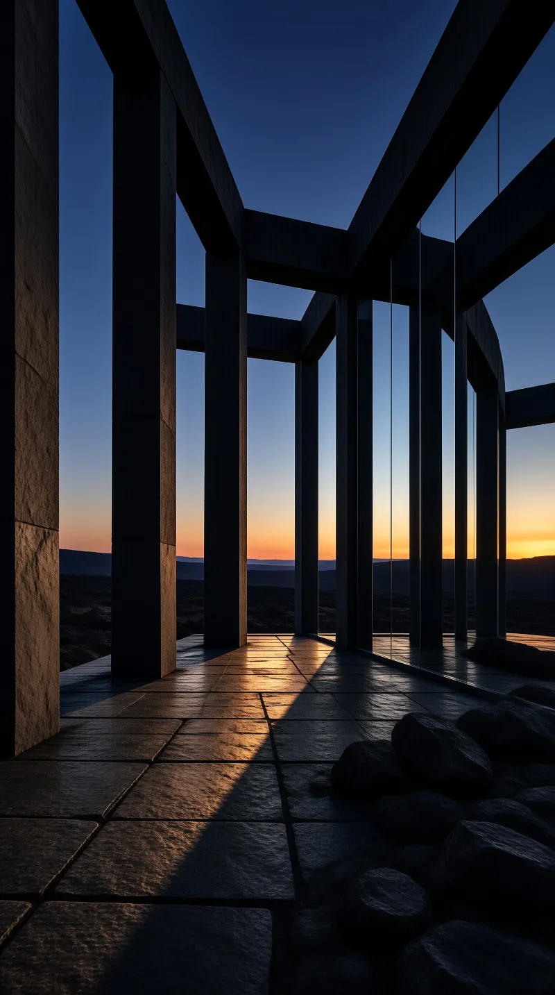 Architectural Framing at Dusk