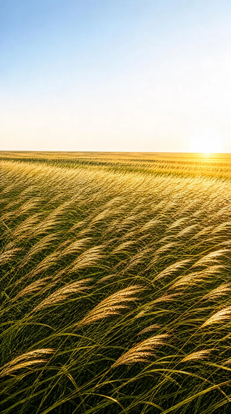Golden Grassland at Sunset