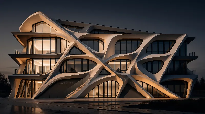 Parametric Facade in Twilight