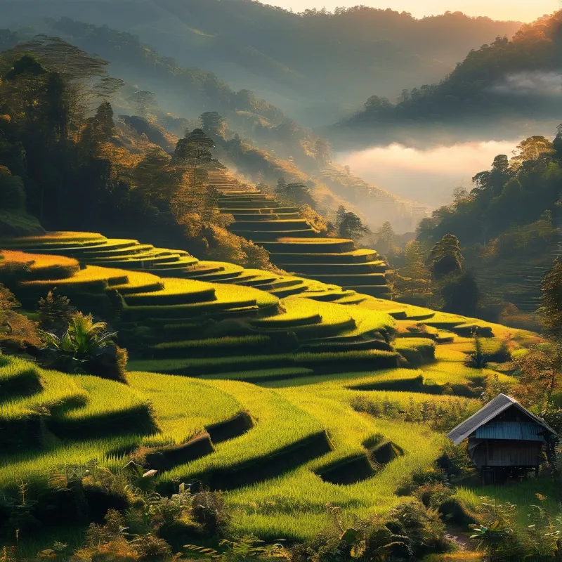 Golden Rice Terraces at Sunrise