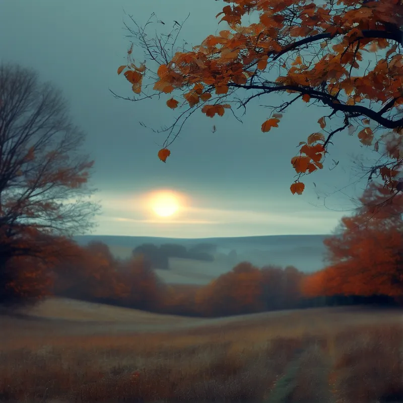 Misty Autumn Landscape