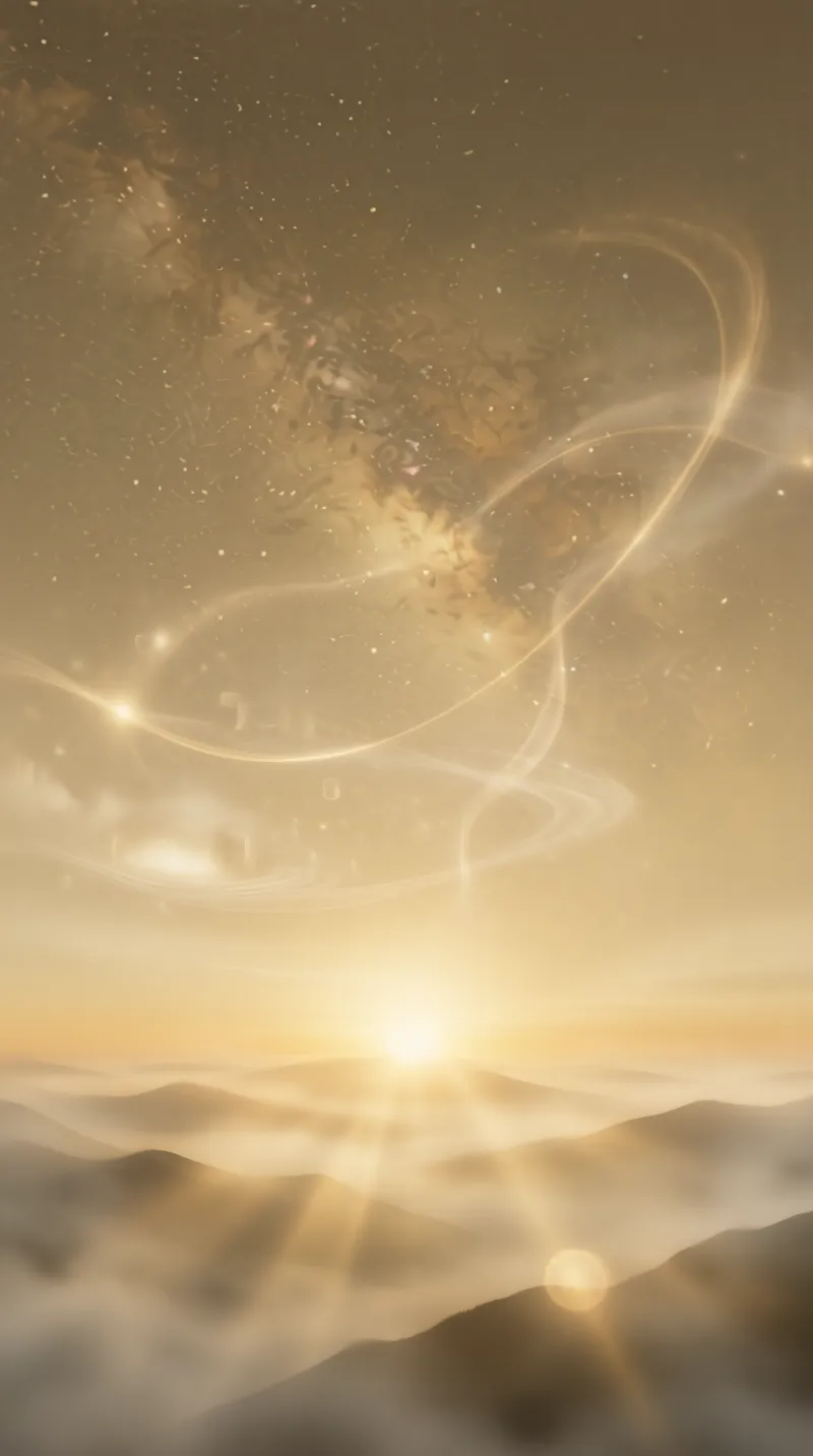 Ethereal Golden Mountain Dawn