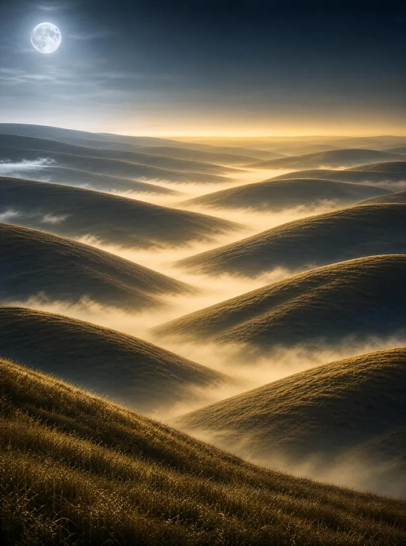 Moonlit Rolling Hills