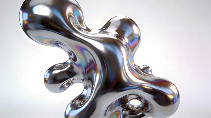 Liquid Chrome Fluid Blob