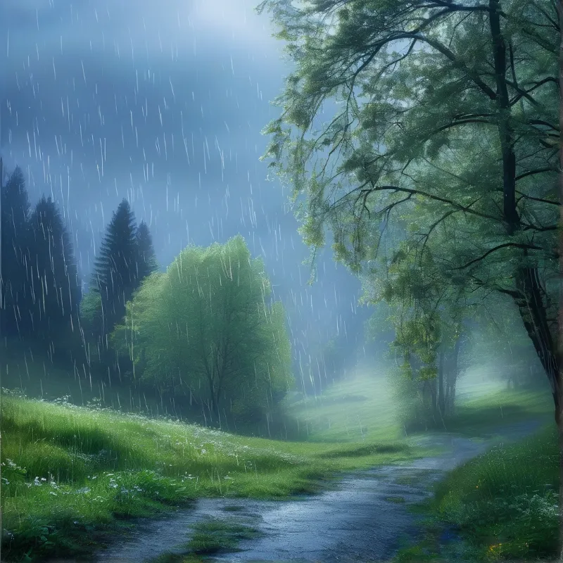 Rainy Forest Path