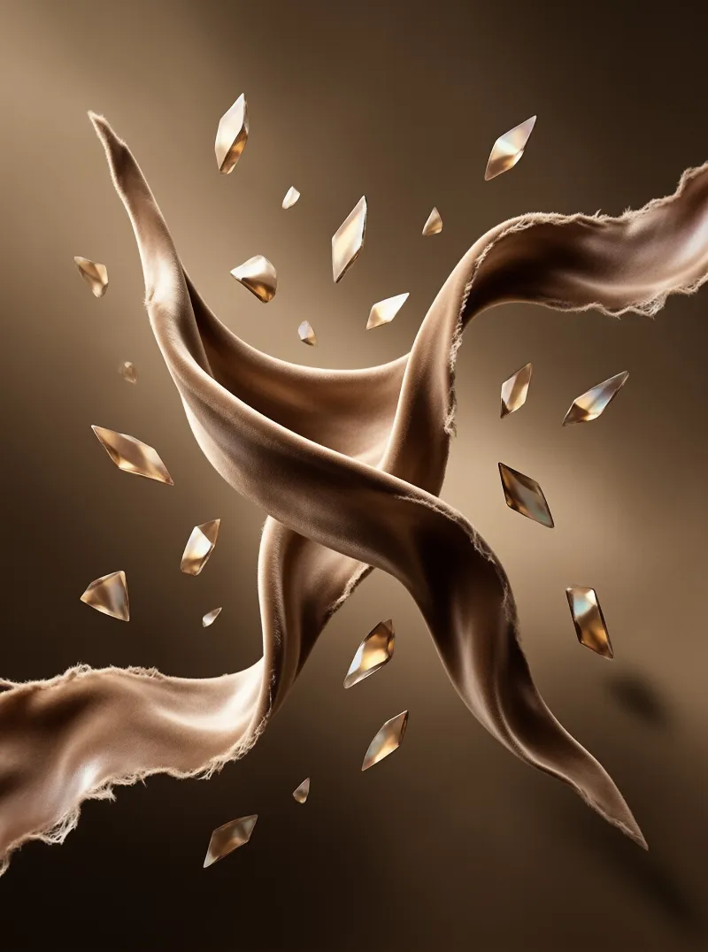 Flowing Fabric and Crystals