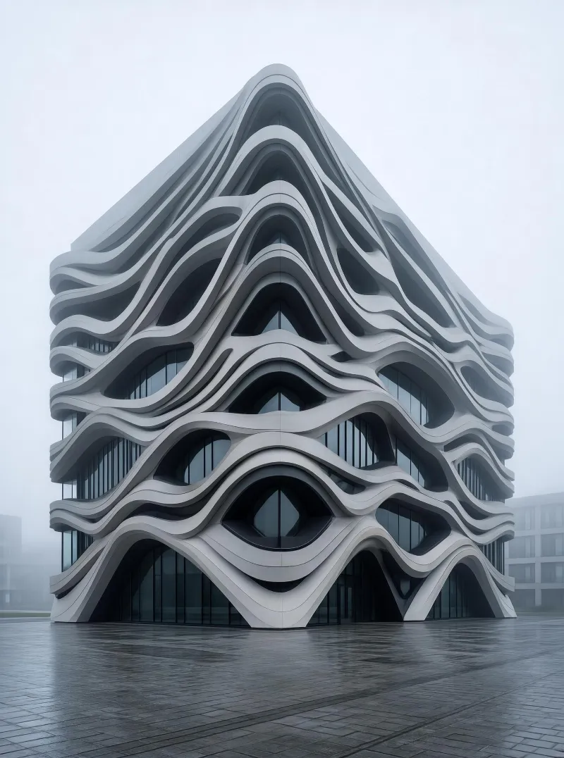 Modern Wave - shaped Building