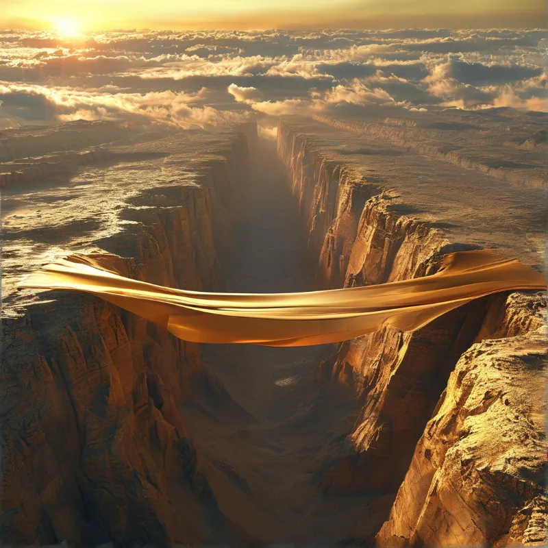 Golden Ribbon Spanning Canyon