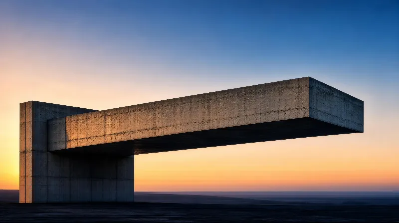 Concrete Cantilever at Sunset