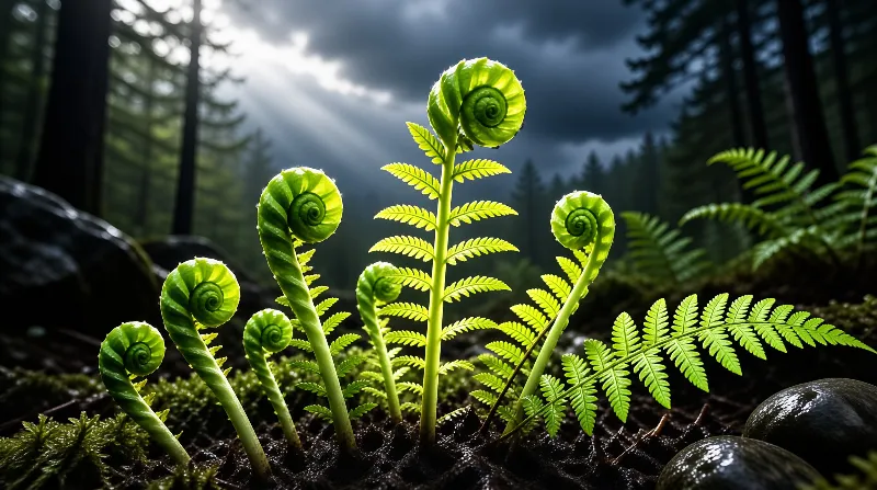 Emerging Fern Fiddleheads