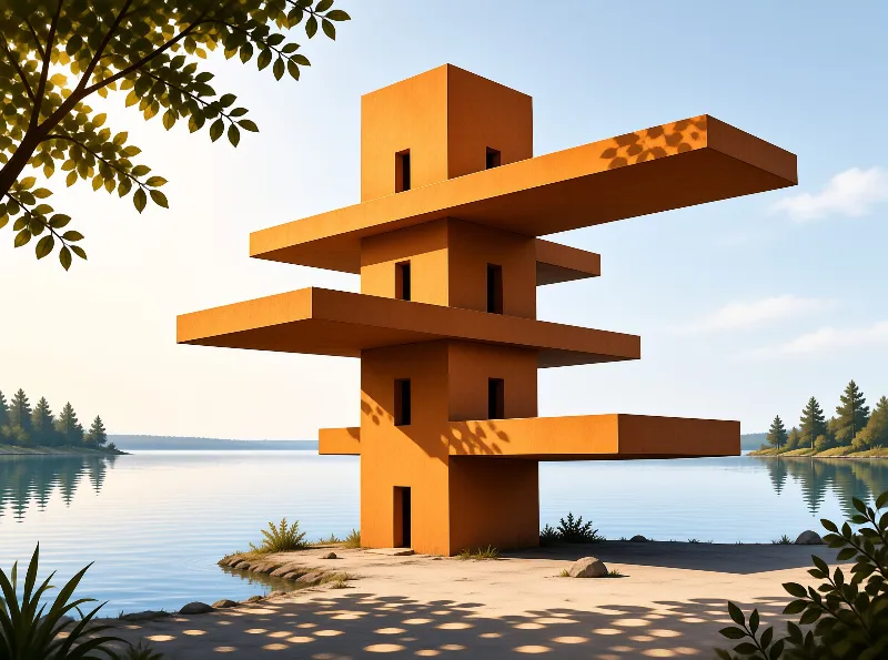 Sculptural Lake House