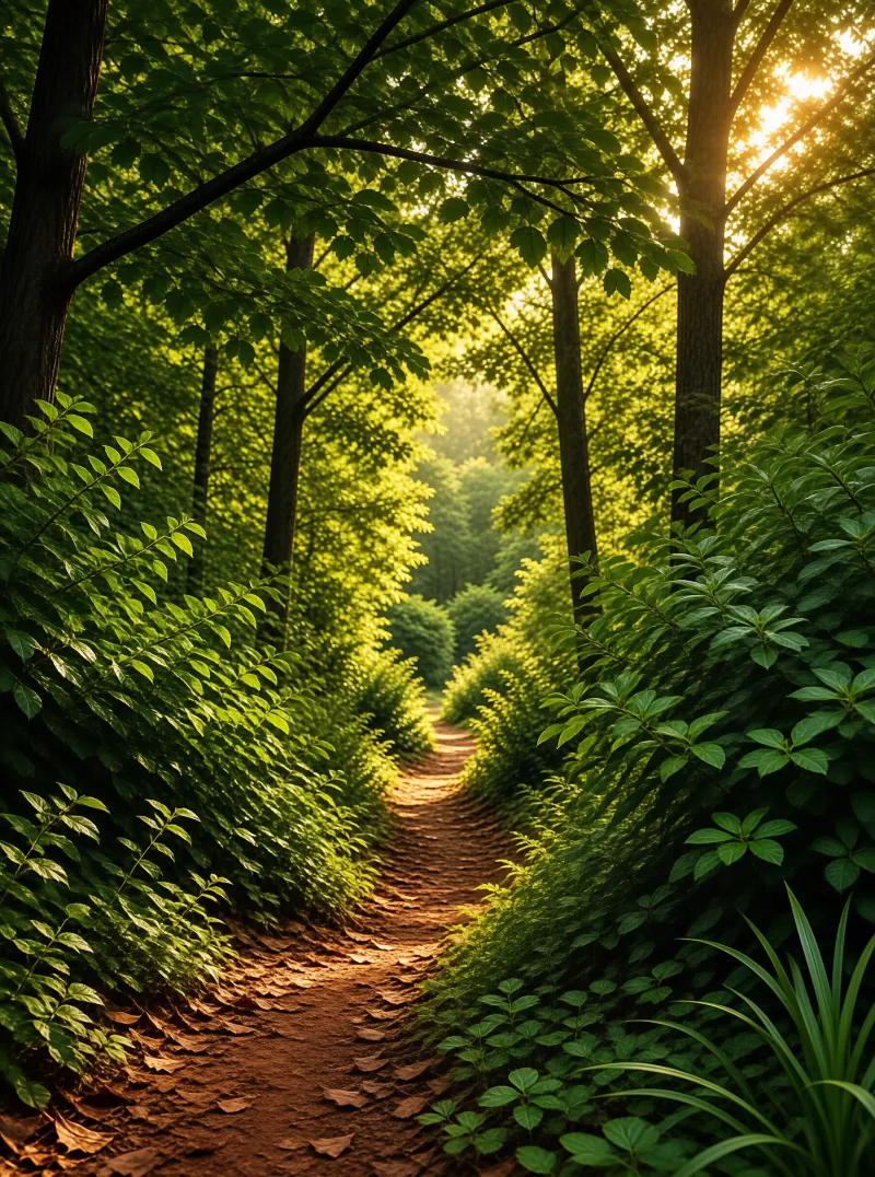 Sunlit Forest Path