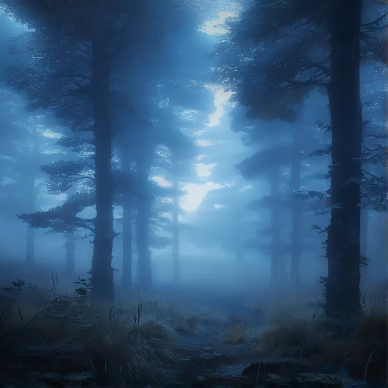 Misty Blue Forest