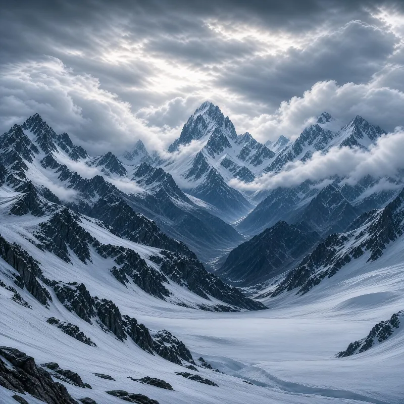 Snowy Mountain Peaks