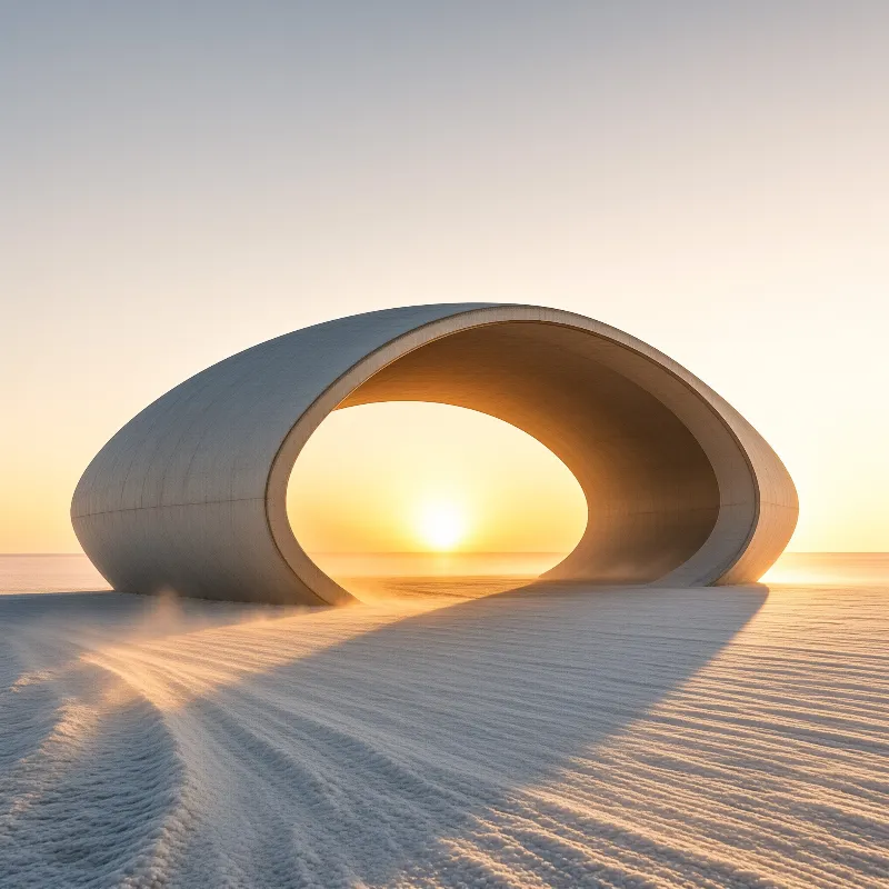 Architectural Wave at Sunset