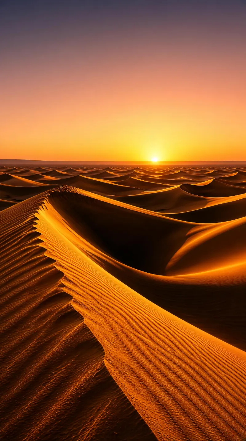 Golden Desert Dunes at Sunset