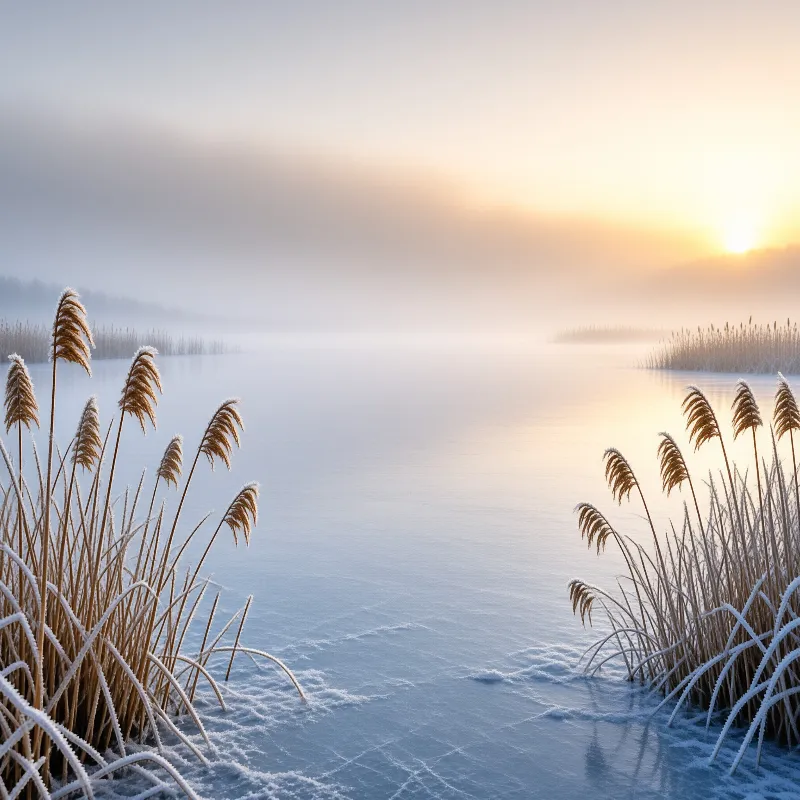 Winter Sunrise Over Ice