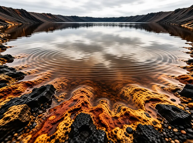 Tranquil Volcanic Crater Lake