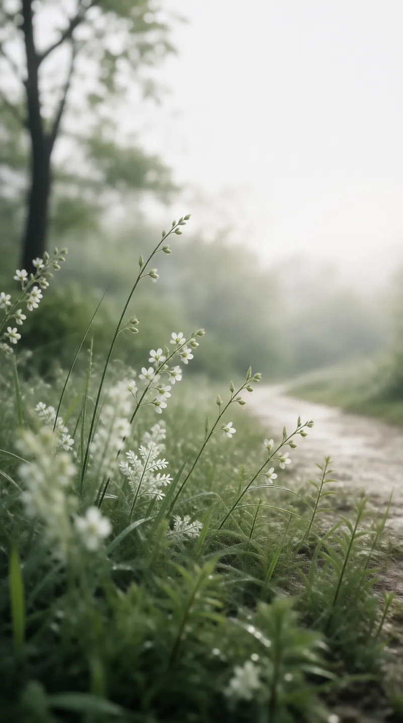 Wildflowers in Morning Mist