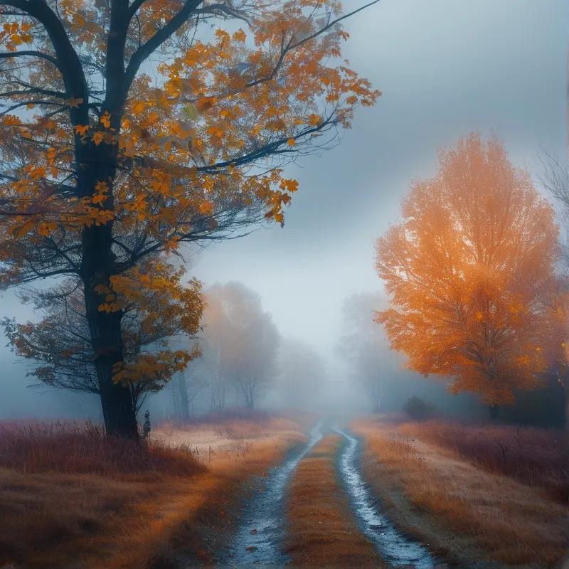 Misty Autumn Path