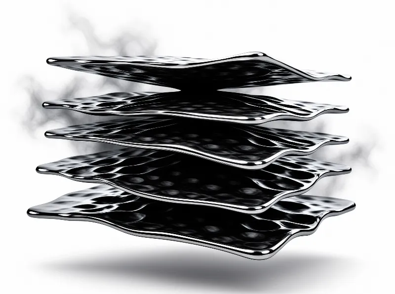 Stacked Black Wavy Layers