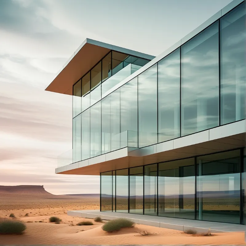 Modern Glass Villa in Desert