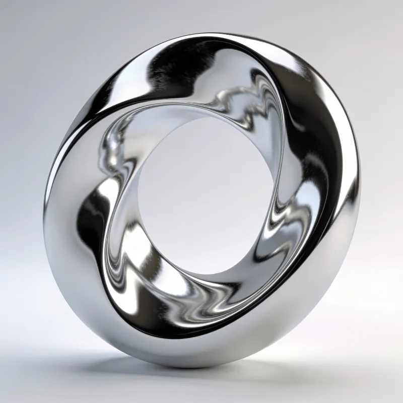 Metallic, Liquid Chrome Mobius Strip