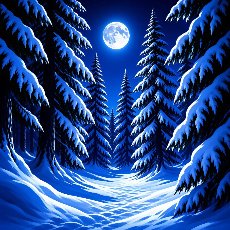 Winter Forest Moonlight