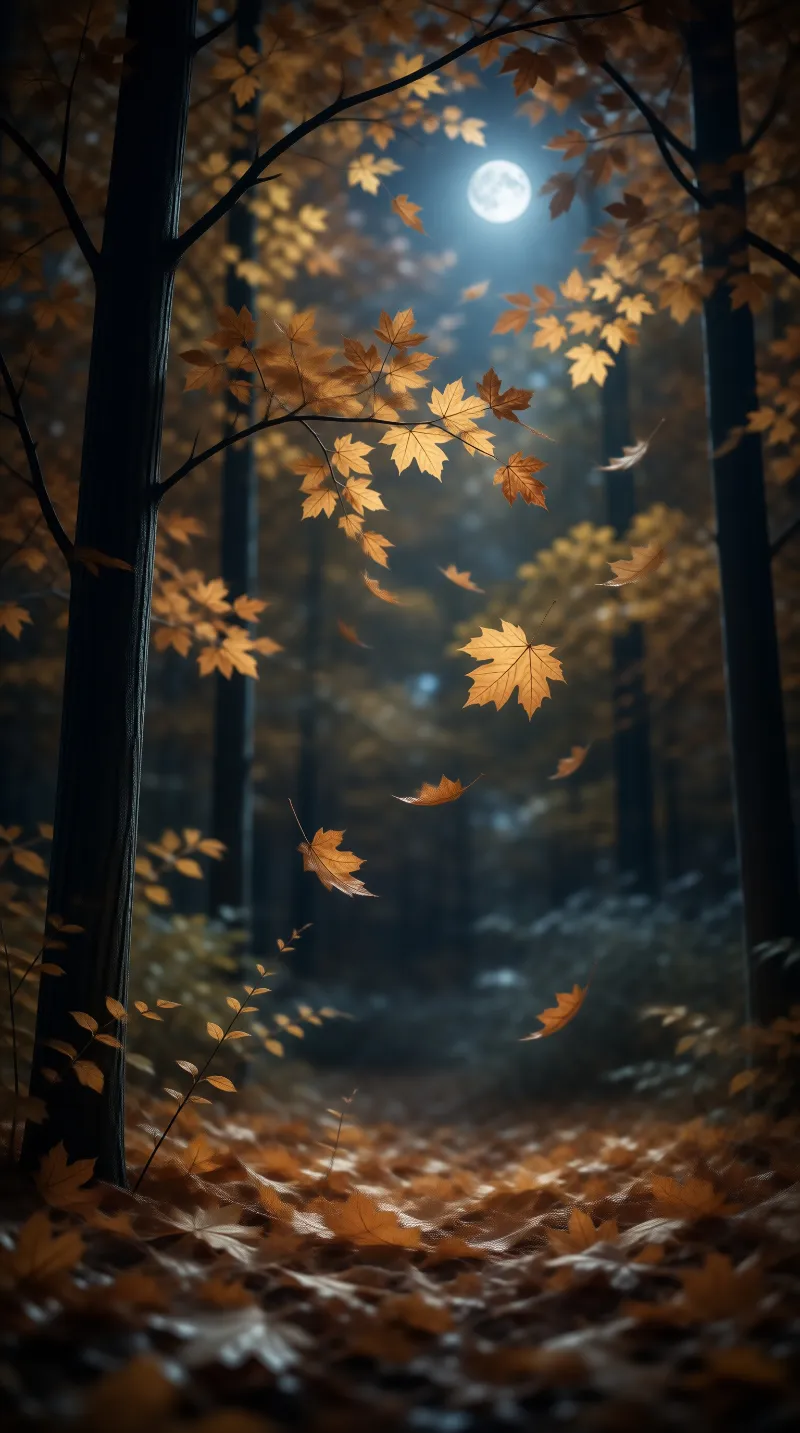 Autumn Moonlit Forest