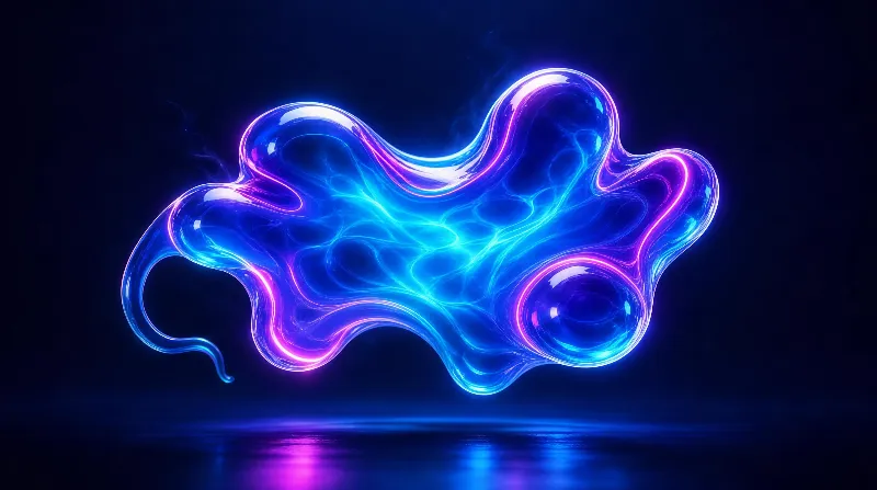 Neon Fluid Abstract Shape