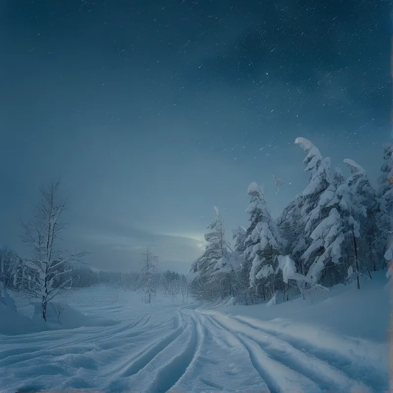 Winter Night Path