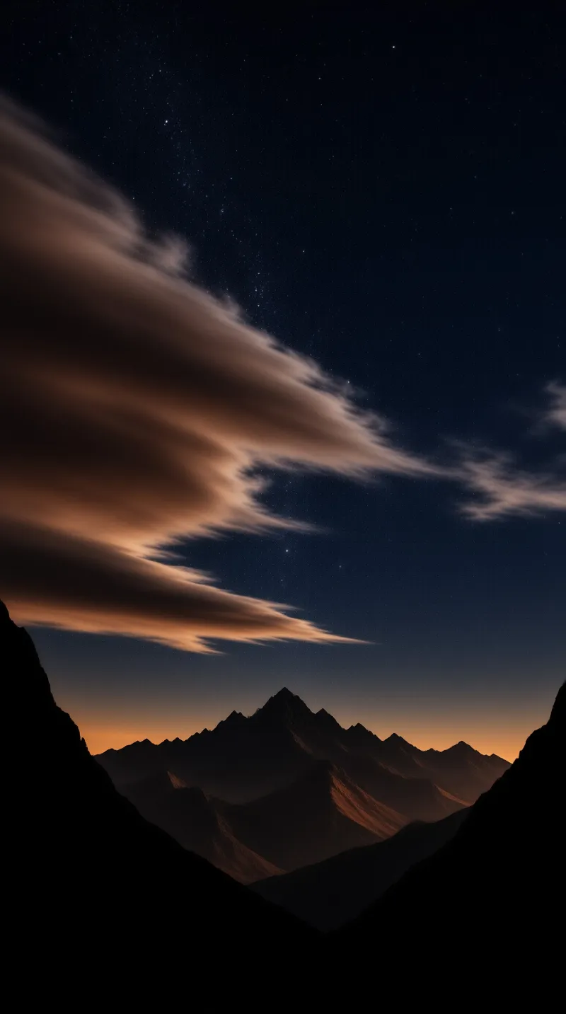Starry Night Over Mountains