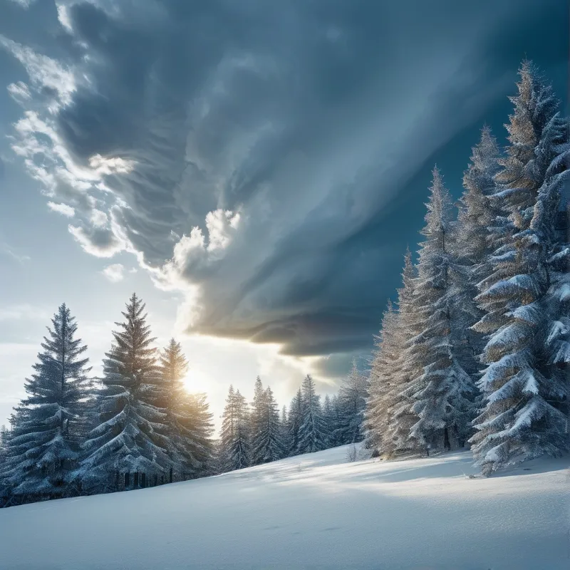 Snowy Winter Forest Scene