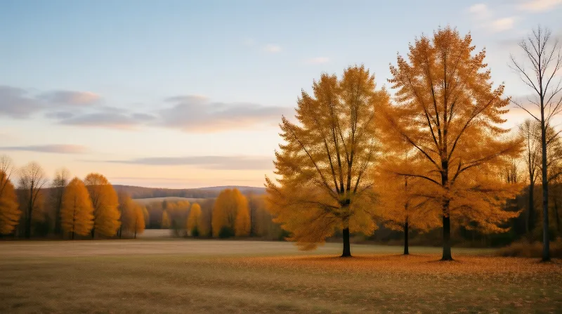 Golden Autumn Meadow at Dusk