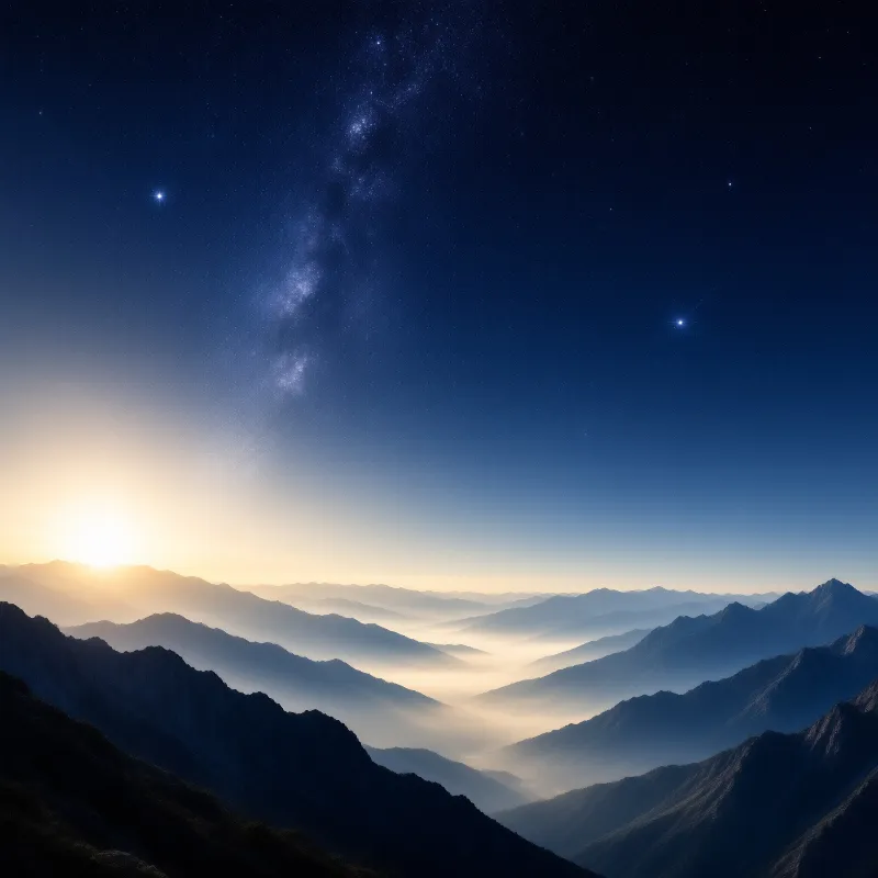 Milky Way Over Mountains