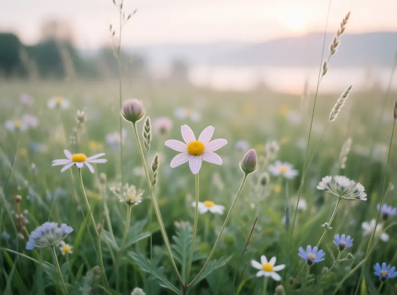 Wildflower Meadow at Dusk