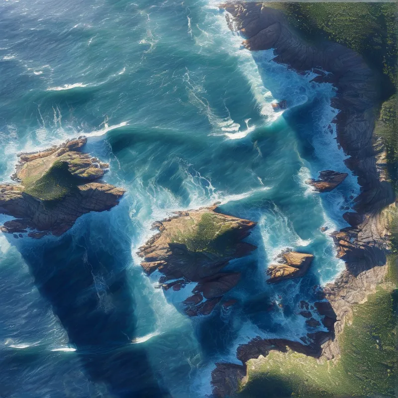 Ocean Waves And Cliffs