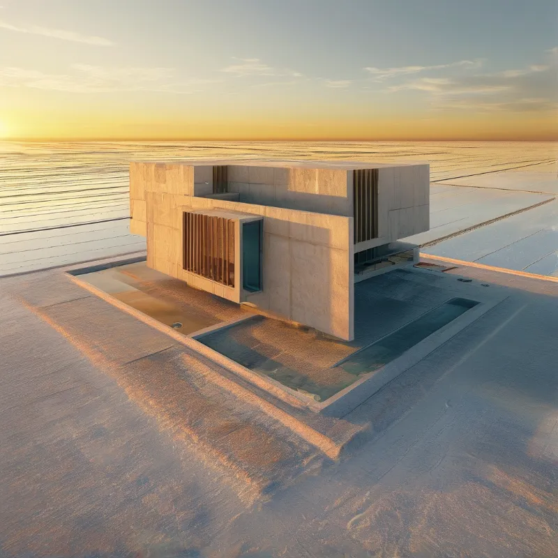 Minimalist Cabin at Sunset