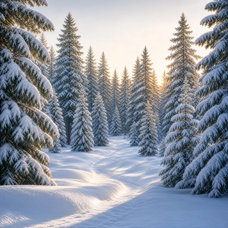 Snowy Forest at Dawn