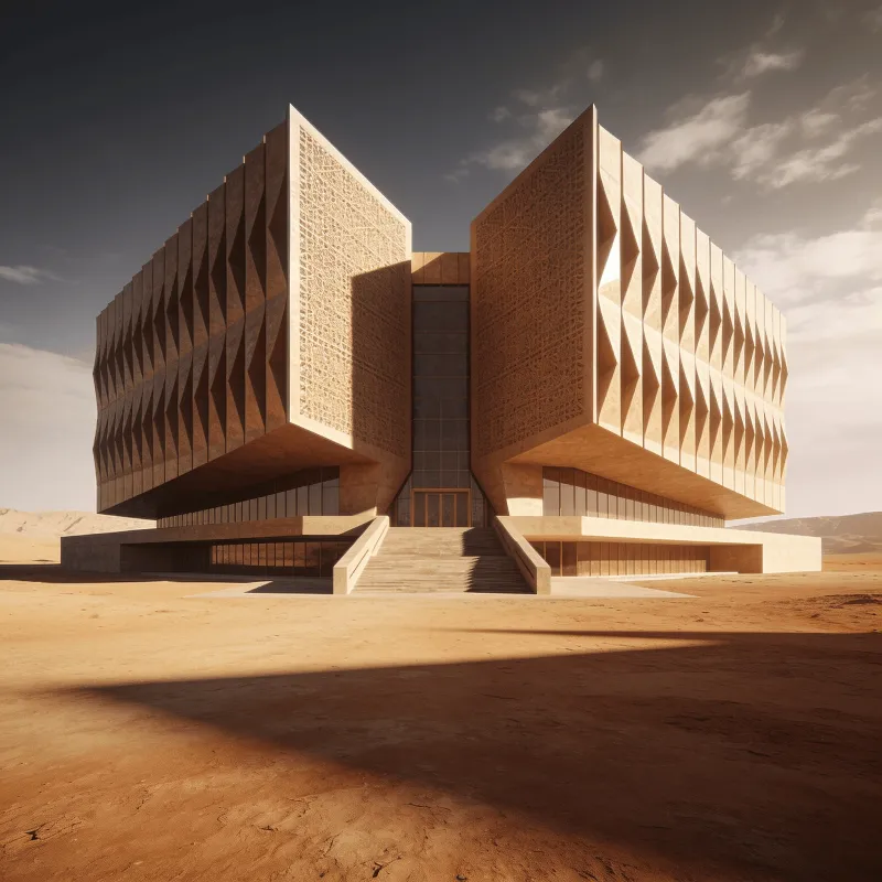 Cultural Center with Parametric Facade — Desert Plain