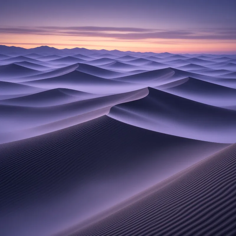 Purple Sand Dunes at Twilight