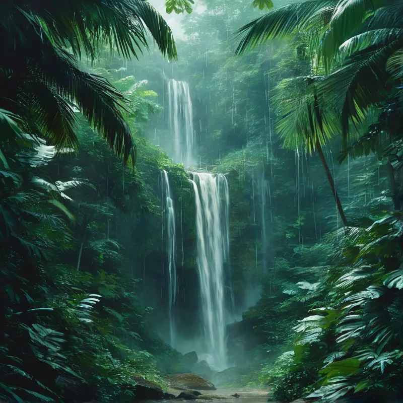 Rainforest Waterfall Landscape